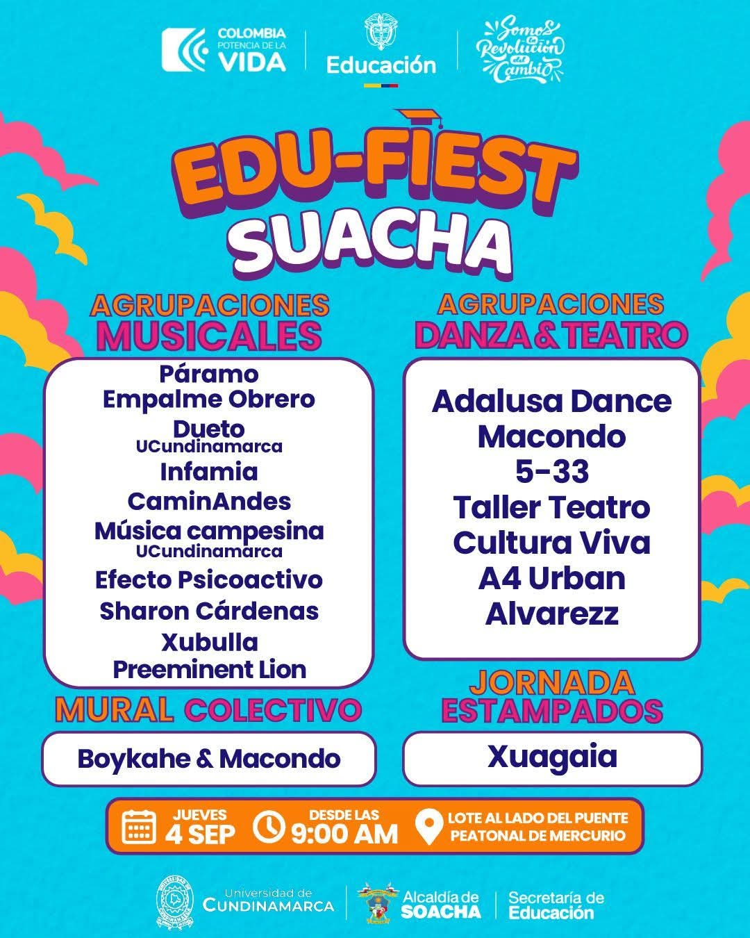 Edu-Fiest Soacha: el arte y la cultura toman la palabra en la educación.
